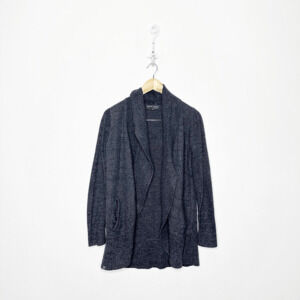 BAREFOOT DREAMS CozyChic Lite Circle Cardigan Mineral GRAY open front medium M